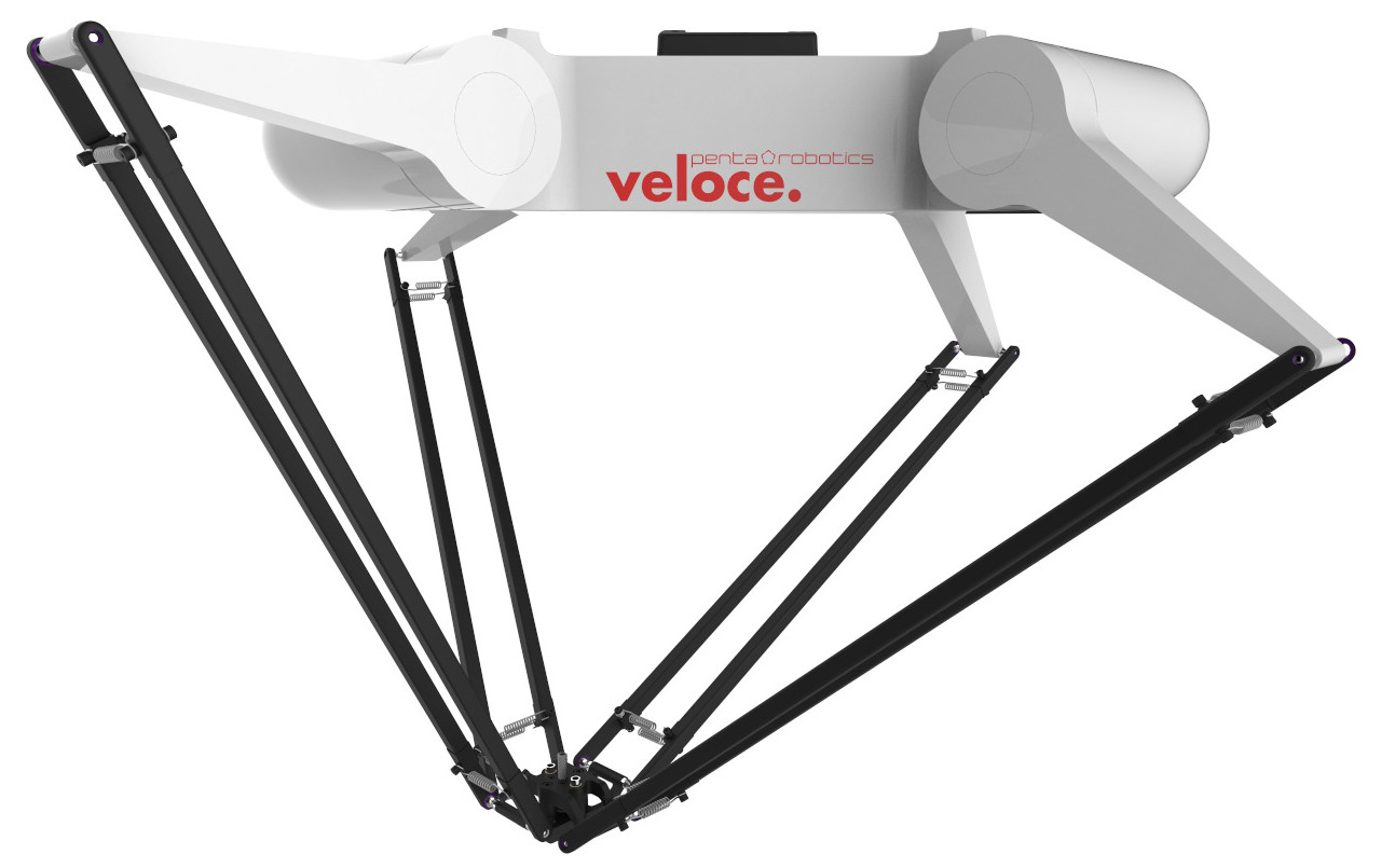 The Veloce four-armed parallel robot developped by Penta Robotics