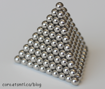 The pyramid is one of the most difficult shapes to build with ball magnets